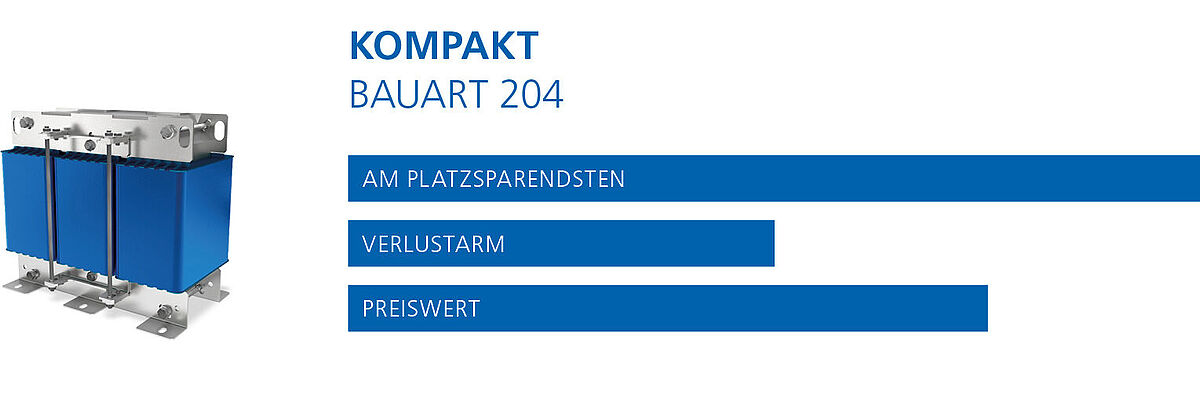 Ein kompakter Transformator der Bauart 204